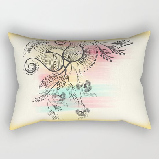 Decorative Floral Rectangular Pillow