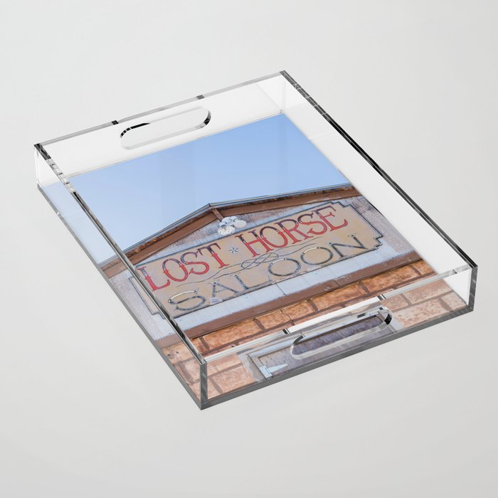Lost Horse Saloon - Marfa Texas Photography Acrylic Tray