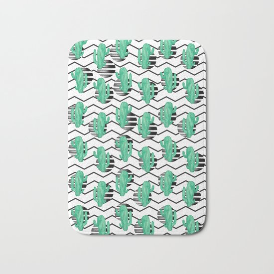 cacti + black Bath Mat