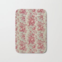Antique Pink and Grey Floral Chintz Bath Mat