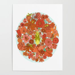 Flowers and Bugs Poster