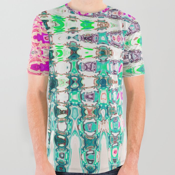 Cute Marble Wave Pattern All Over Graphic Tee