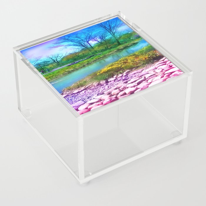 Colorful Scenic Nature of Springtime Acrylic Box