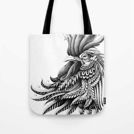 Ornately Decorated Rooster Tote Bag
