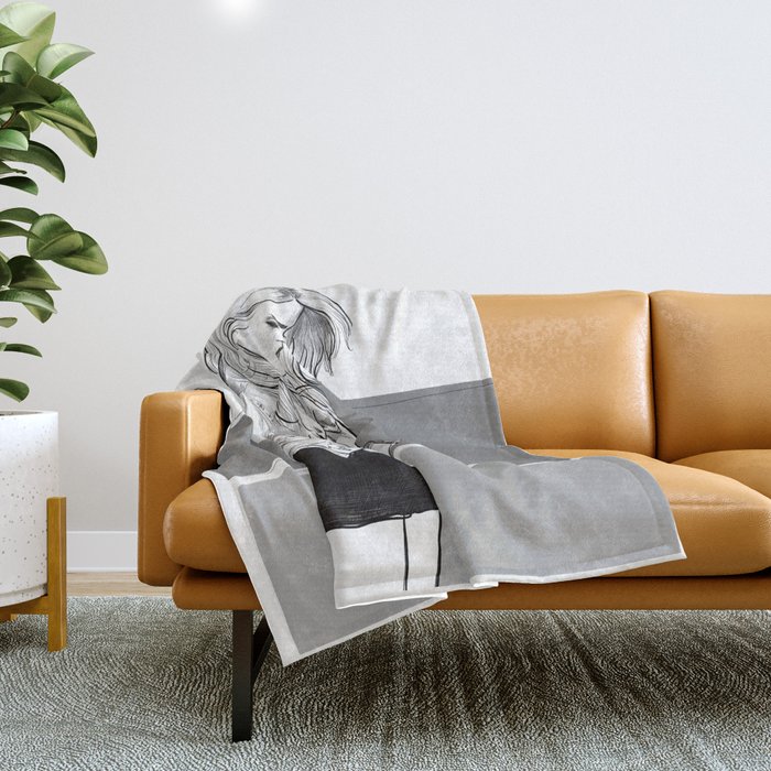 Heavy Metal Heart Sky Ferreira illustration portrait Throw