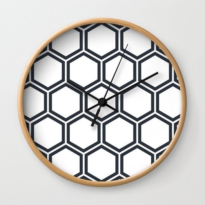 Hexagon White Wall Clock