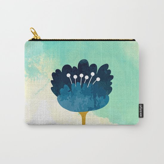 Acuarela Blue Flower Carry-All Pouch