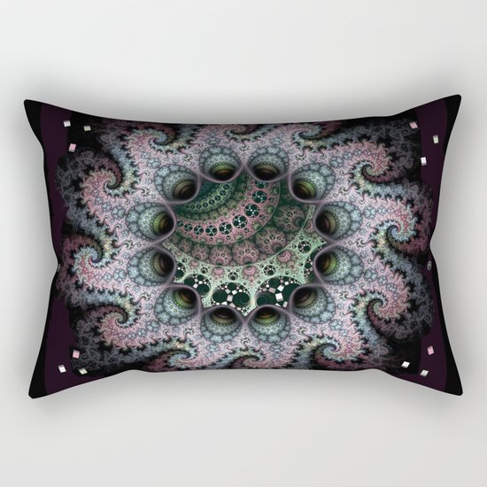 Magical dragon spirals mandala Rectangular Pillow