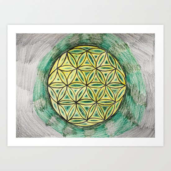 Green Mandala Art Print
