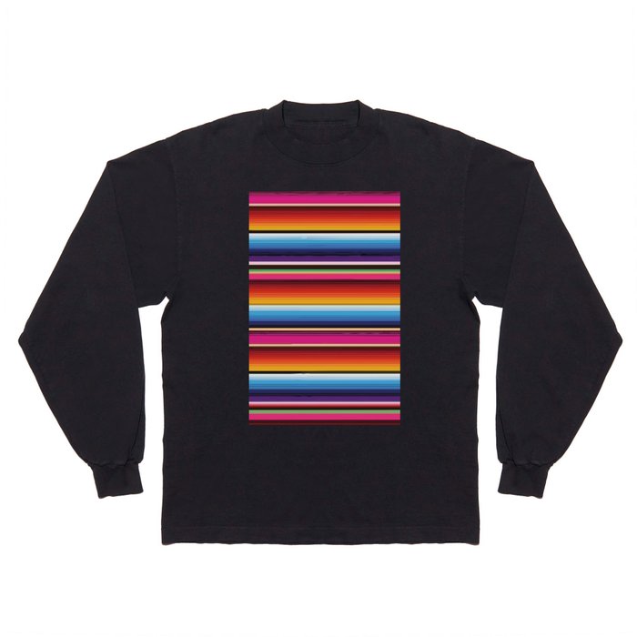 Colorful stripes Serape Saltillo Mexican sarape blanket vibrant zerape jorongo zarape Long Sleeve T Shirt