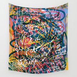 Graffiti Pop Art Writings Music by Emmanuel Signorino Wall Tapestry