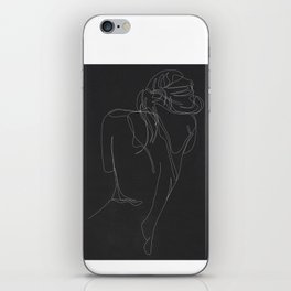 concealment - one line art - noir iPhone Skin