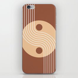 Geometric Lines and Shapes 19 in Terracotta and Beige iPhone Skin