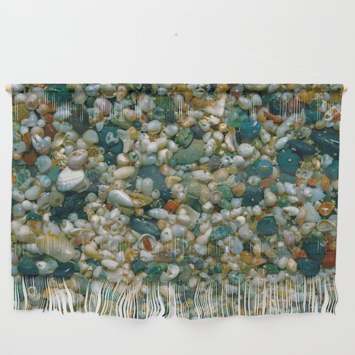 Coastal Elegance: Jade Olive Tones Sea Shell Sand Wall Hanging