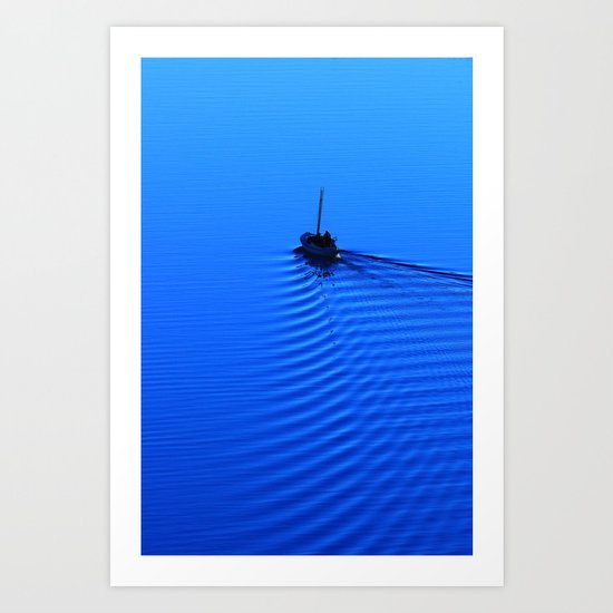 Vibrant Sailing to the Blues Art Print
