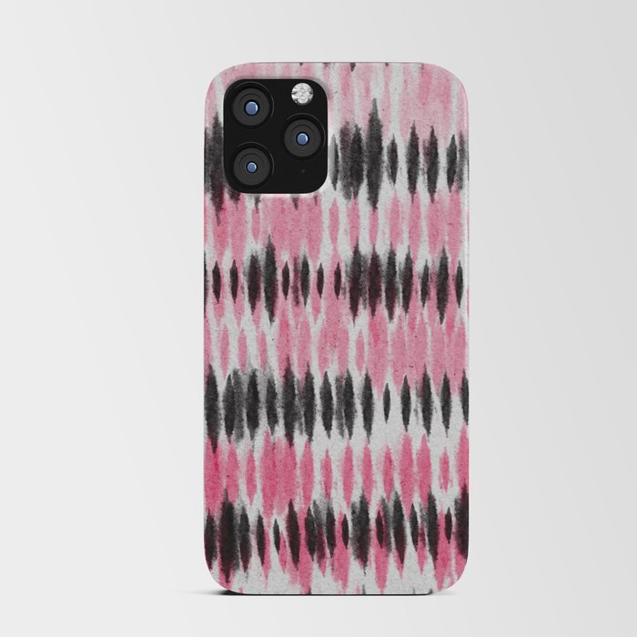 Black Pink Tie Dye Dashes iPhone Card Case