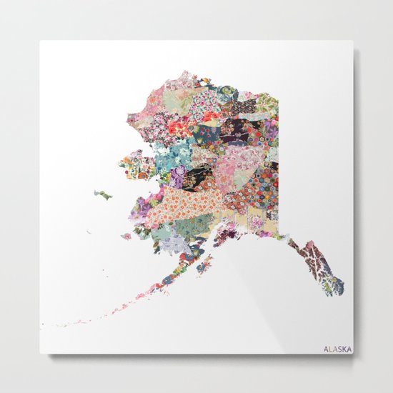 Alaska map Metal Print