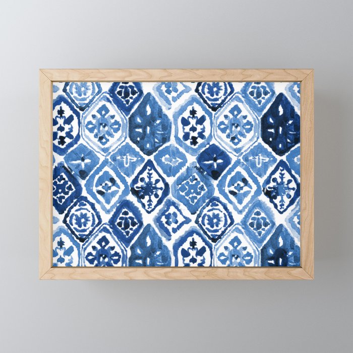 Arabesque tile art Framed Mini Art Print