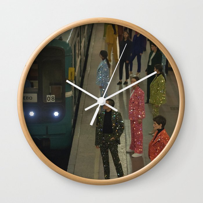 MAGIC PEOPLE VOL.2 - digital artwork by Yana Potter, glitter artist. Style and glam , diamonds.  Wall Clock