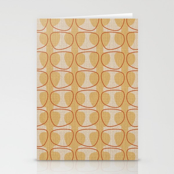 Orange Mid Century Modern Abstract Ovals Stationery Cards