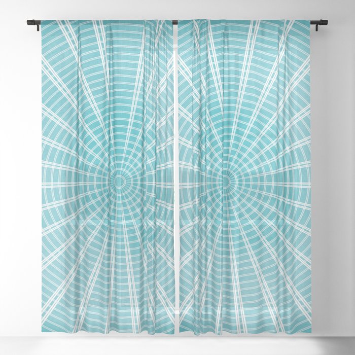 Spider net in blue Sheer Curtain