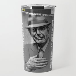 Leonard Cohen Mural Montreal Digital Paint on Photo Travel Mug