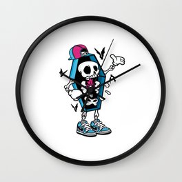 Comic - Coffin Swag Skull - bright Wall Clock
