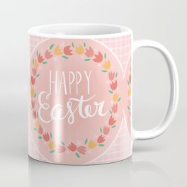 Happy Easter Tulip Wreath Coffee Mug