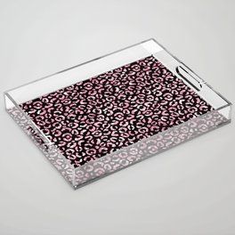 Girly Pink Leopard Pattern Acrylic Tray