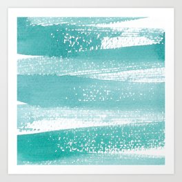 Watercolor abstraction pattern - turquoise Art Print