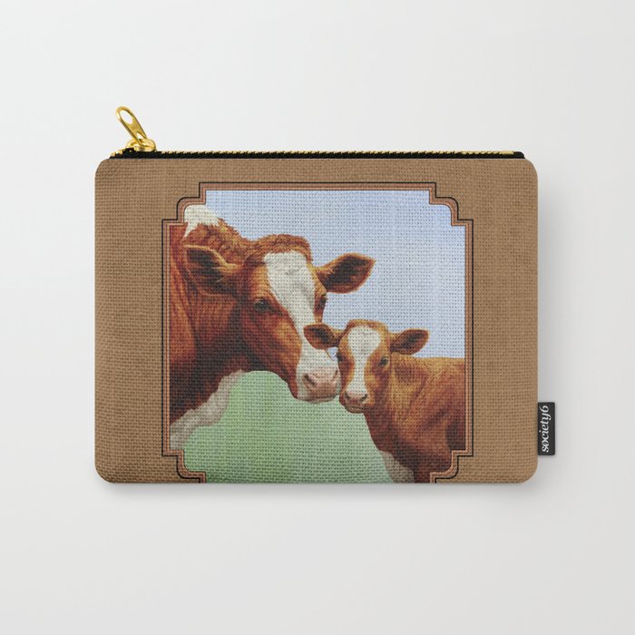 Guernsey Cow and Cute Calf Carry-All Pouch