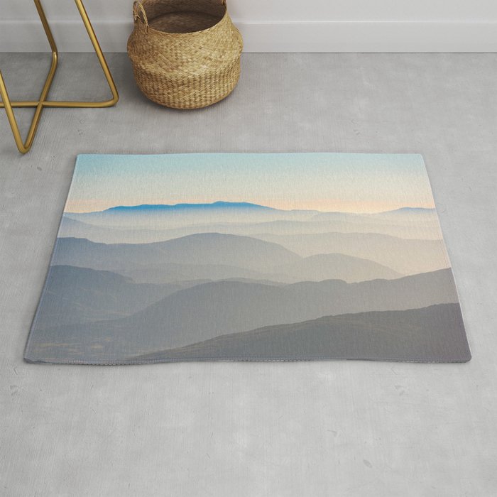 Erie Layered Mountains Landscape Rug