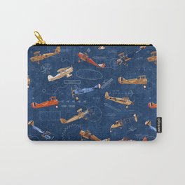 Vintage Airplanes - Retro Biplanes Carry-All Pouch
