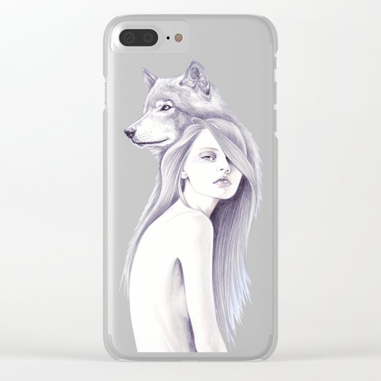 Wolf Shadow Clear iPhone Case