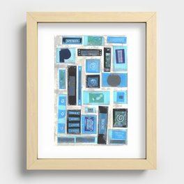 Blue Mosaic Recessed Framed Print