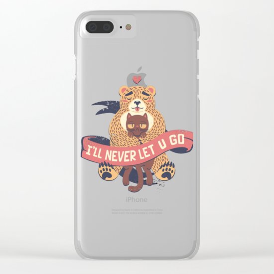 Ill Never Let You Go Bear Love Cat Clear iPhone Case