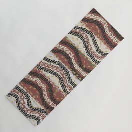 Brown impressionism dab wavy stripes Yoga Mat