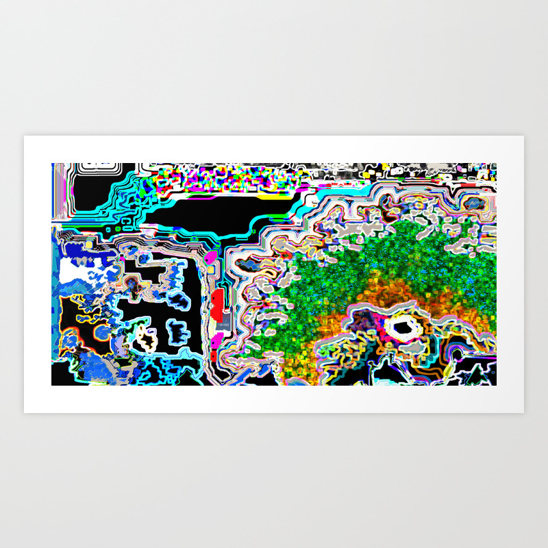 Green Space Abstract Digital Art Art Print By
