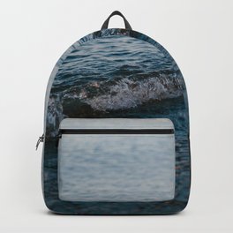 Dusk Waves // Upper Peninsula, Michigan Backpack | Water, Landscape, Blue, Michigan, Bluehour, Upperpeninsula, Beachside, Lake, Color, Wave 