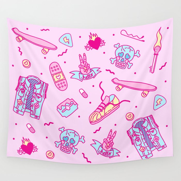 Pink Punk Wall Tapestry