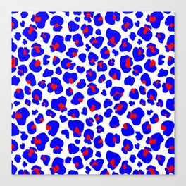 Leopard Red White and Blue  Canvas Print