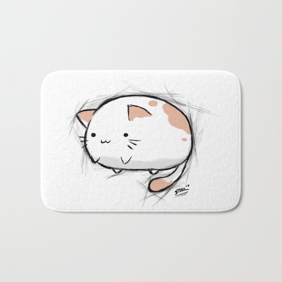 Fat Kawaii Cat Bath Mat