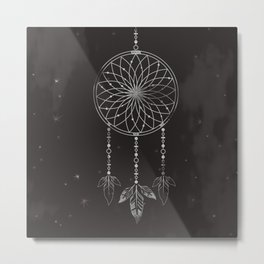 Illustrated dreamcatcher and nightsky Metal Print