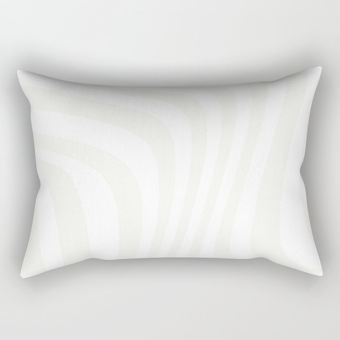 White waves Abstract organic art lines Rectangular Pillow