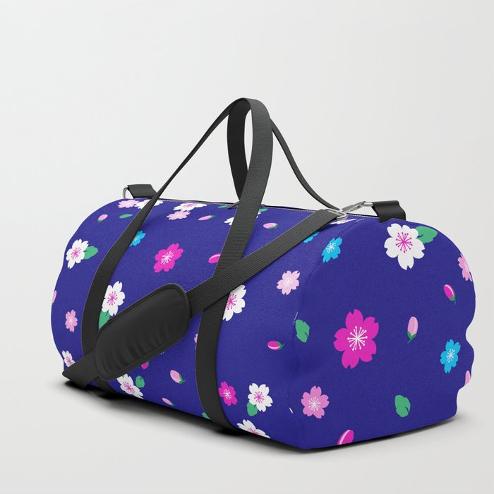 Cherry Blossom Garden - Deep Blue Duffle Bag