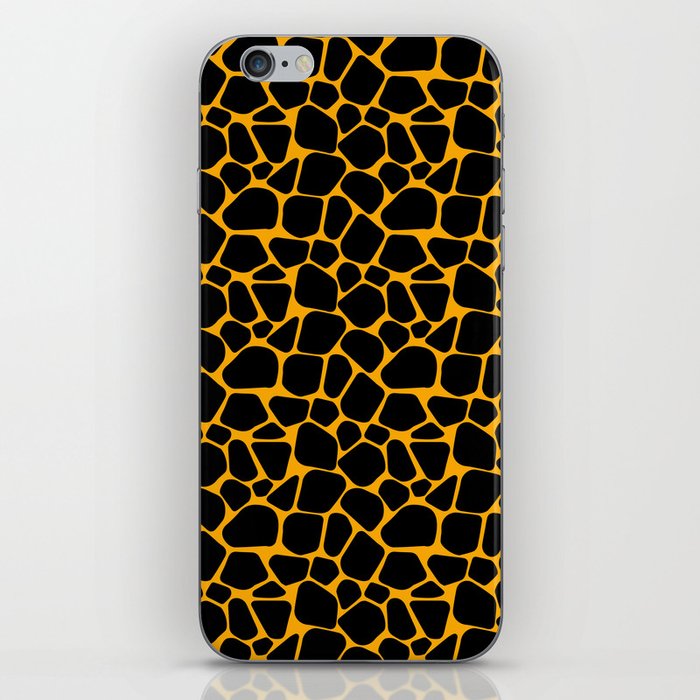 Neon Orange Giraffe Pattern iPhone Skin