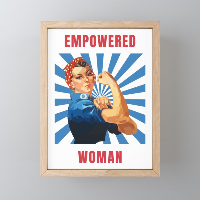 Empowered Woman | Rosie the Riveter Retro Comic Art Framed Mini Art Print