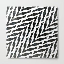 Black and White Geometric Pattern Metal Print | Clean, Monochrome, Waves, Pattern, Art Deco, Modern, Stripes, Graphicdesign, Arrows, Striped 