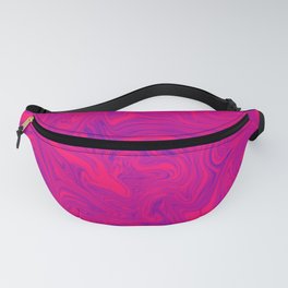 Pretty Pink and Blue Abstract Paint Swirl Pattern Fanny Pack