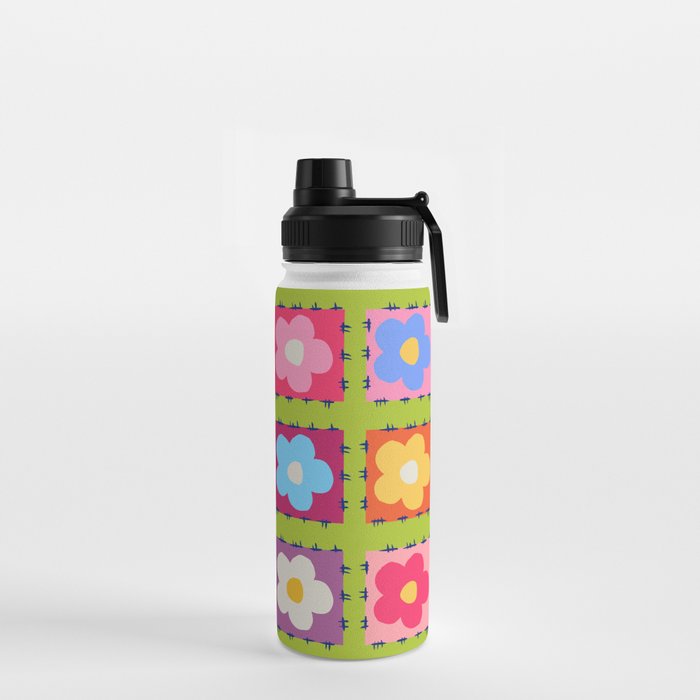 Flower pattern tiles Water Bottle
